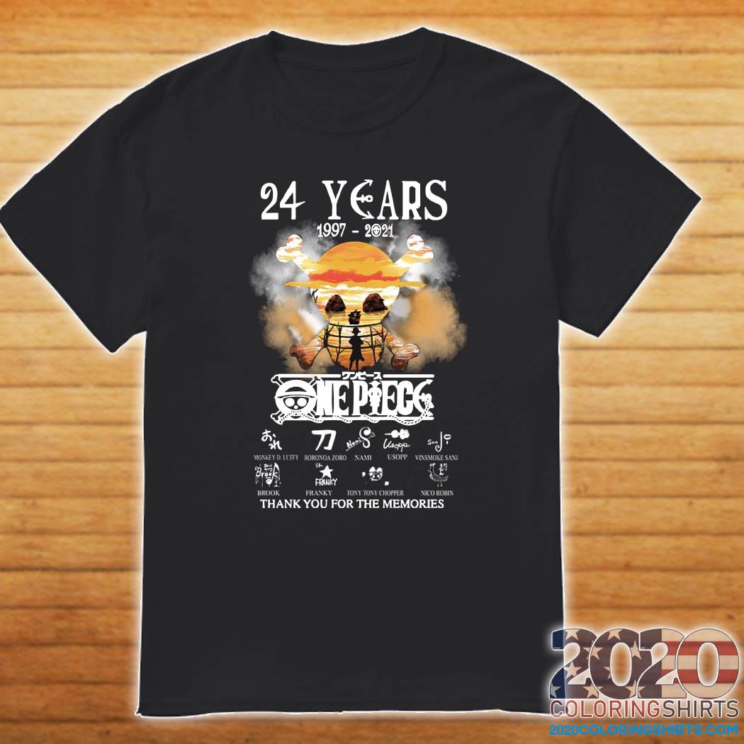 Official One Piece 24 Years 1997 21 Signatures Thanks For The Memories Shirt Coloringshirts News