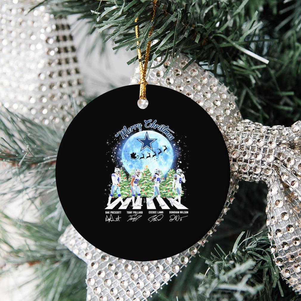 Merry Christmas Dallas Cowboys Abbey Road Dak Prescott Tony Pollard Ceedee  Lamb And Donovan Wilson Signatures Ornament Christmas - 2020 Coloringshirts  News