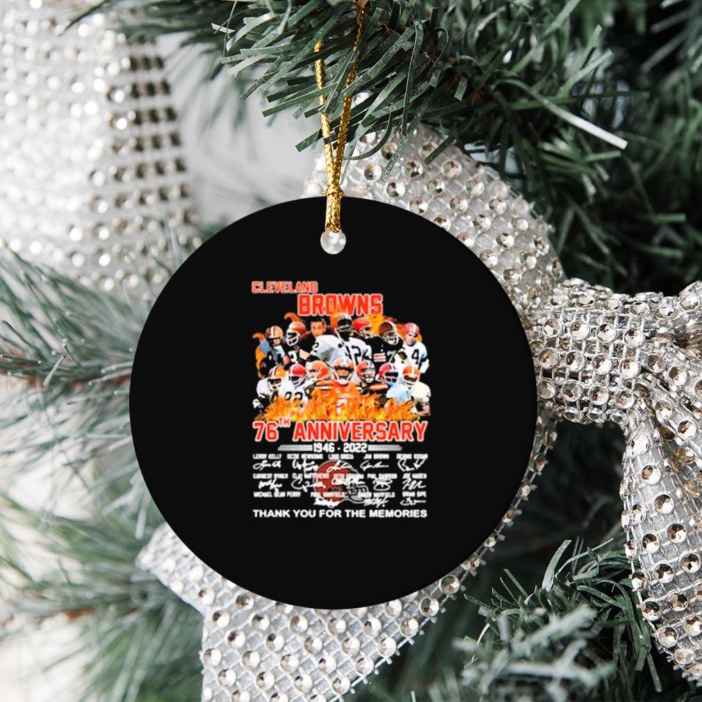 Cleveland Browns 76th Anniversary Signature Thank You For The Memories Ornamen Christmas