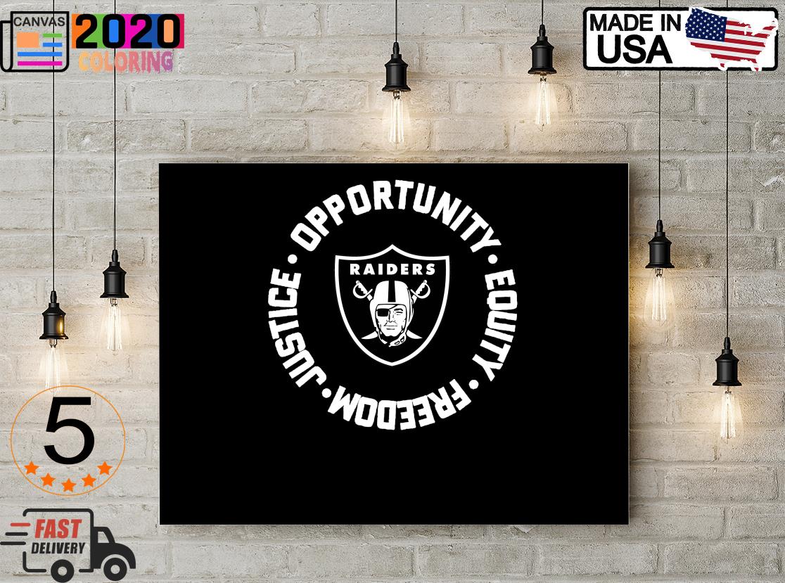 Las Vegas Raiders Opportunity Equality Freedom Justice Canvas