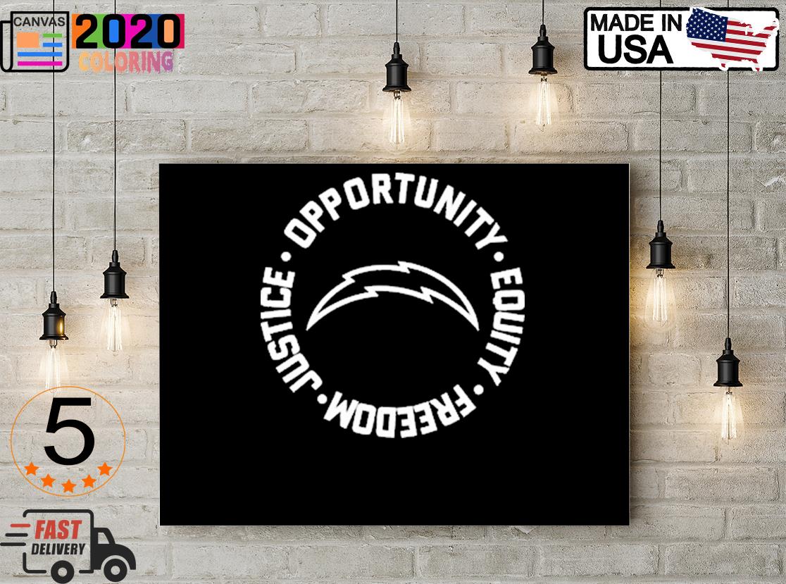 The Chargers Football Opportunity Equality Freedom Justice Canvas